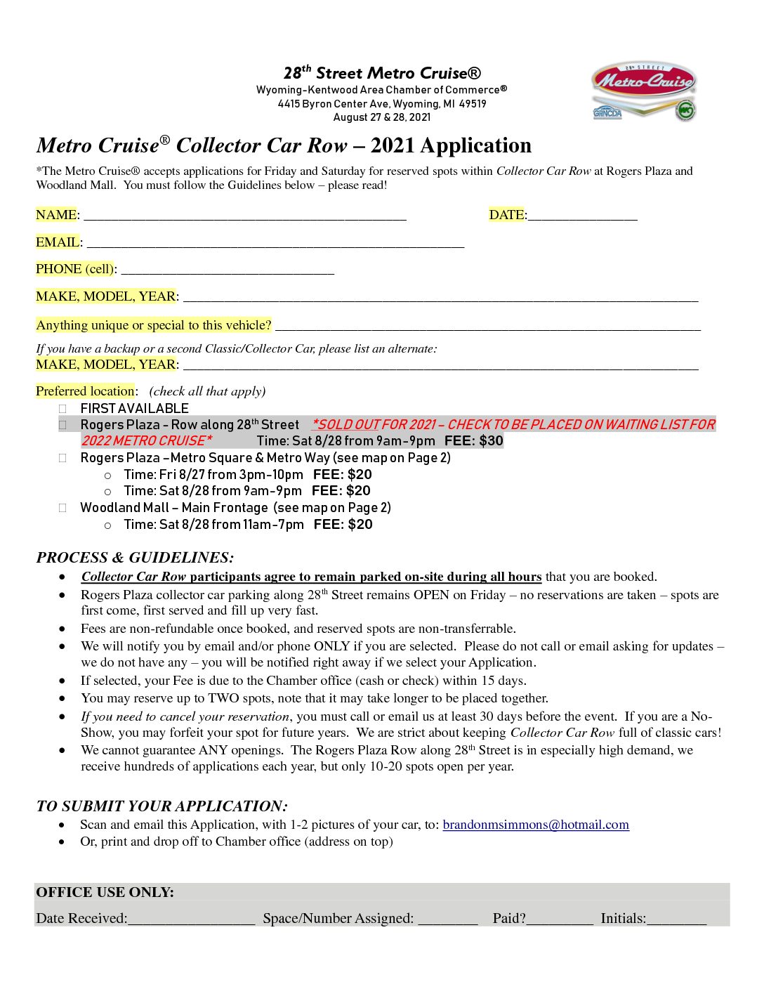 Collector Car Row Application