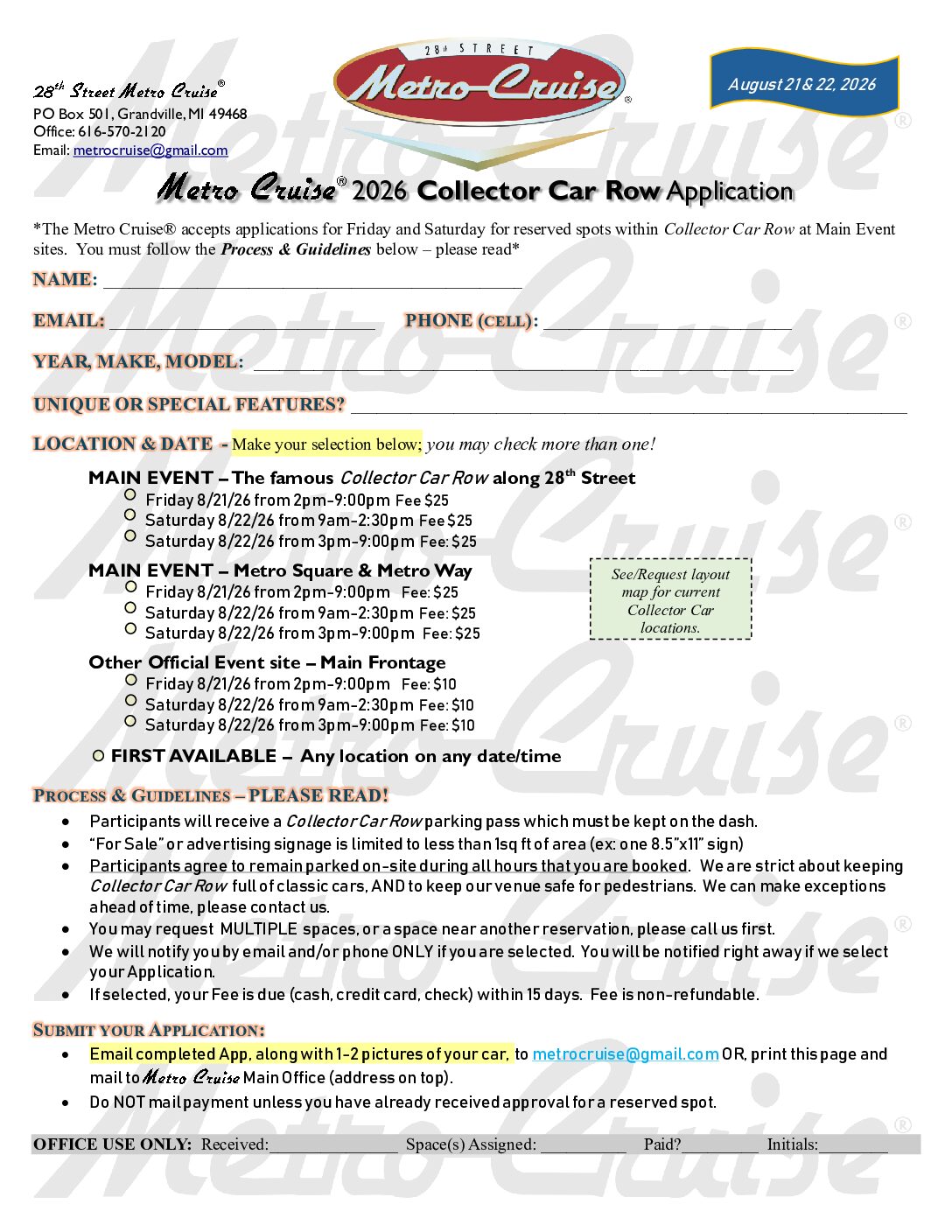 OPEN – Collector Car Row 2026 Applications